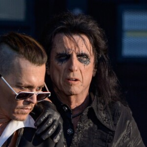 Johnny Depp et le groupe The Hollywood Vampires en concert au Hellfest, Clisson, le 22 juin 2018.