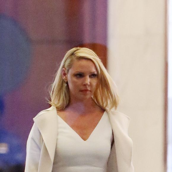 Exclusif - Katherine Heigl sur le tournage de la série Suits à Toronto le 29 avril 2018.