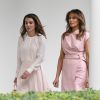 Le roi Abdallah de Jordanie et la reine Rania de Jordanie reçus par le président des Etats-Unis Donald Trump et sa femme Melania Trump à la Maison Blanche à Washington, le 25 juin 2018.