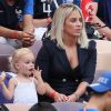 Erika Choperena (femme d'Antoine Griezmann) et sa fille Mia - Célébrités dans les tribunes lors du match de coupe du monde opposant la France au Danemark au stade Loujniki à Moscou, Russia, le 26 juin 2018. Le match s'est terminé par un match nul 0-0. © Cyril Moreau/Bestimage