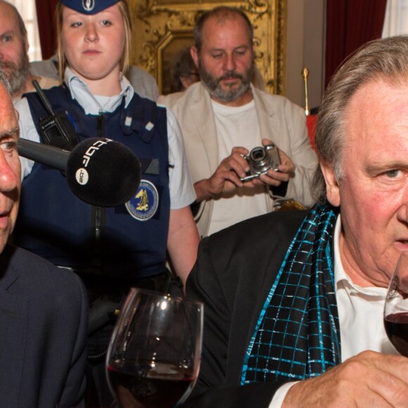 Gérard Depardieu lors d'une cérémonie à l'hôtel de Ville de Bruxelles, honorant sa carrière cinématographique, dans le cadre du Brussels International Film Festival de Bruxelles (BRIFF), le 25 juin 2018.