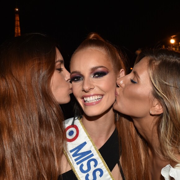 Marine Lorphelin (Miss France 2013), Maëva Coucke (Miss France 2018) et Camille Cerf (Miss france 2015) - M. Coucke (Miss France 2018) fête son 24ème anniversaire à Paris le 27 juin 2018. © Veeren/Bestimage