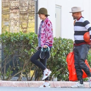 Exclusif -  Katie Holmes et son compagnon Jamie Foxx sont allés jouer au basket en amoureux le jour de la St Valentin à Los Angeles, le 14 février 2018