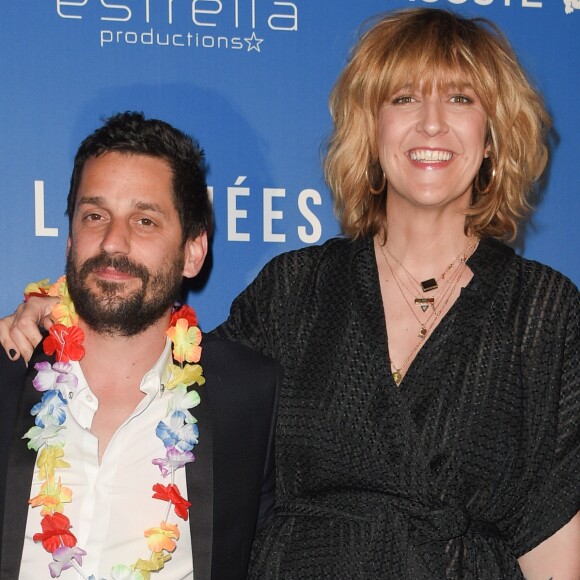 Daphné Bürki et son compagnon Gunter Love à la première de "Larguées" au cinéma Gaumont Champs-Elysées Marignan à Paris, le 12 avril 2018. © Guirec Coadic/Bestimage