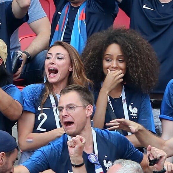 Rachel Legrain-Trapani, Miss France 2007 et Alicia Aylies, miss France 2017 - Célébrités dans les tribunes opposant la France à l'Argentine lors des 8ème de finale de la Coupe du monde à Kazan en Russie le 30 juin 2018 © Cyril Moreau/Bestimage  Celebrities in the stands between France and Argentina in the 8th finals of the World Cup in Kazan, Russia on June 30, 201830/06/2018 - Kazan