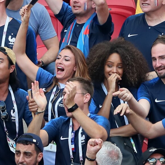 Rachel Legrain-Trapani, Miss France 2007 et Alicia Aylies, miss France 2017 - Célébrités dans les tribunes opposant la France à l'Argentine lors des 8ème de finale de la Coupe du monde à Kazan en Russie le 30 juin 2018 © Cyril Moreau/Bestimage  Celebrities in the stands between France and Argentina in the 8th finals of the World Cup in Kazan, Russia on June 30, 201830/06/2018 - Kazan