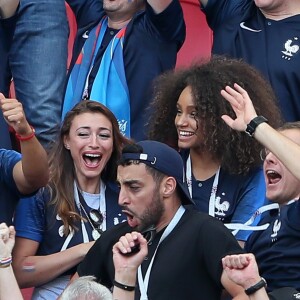 Rachel Legrain-Trapani, Miss France 2007 et Alicia Aylies, miss France 2017 - Célébrités dans les tribunes opposant la France à l'Argentine lors des 8ème de finale de la Coupe du monde à Kazan en Russie le 30 juin 2018 © Cyril Moreau/Bestimage  Celebrities in the stands between France and Argentina in the 8th finals of the World Cup in Kazan, Russia on June 30, 201830/06/2018 - Kazan