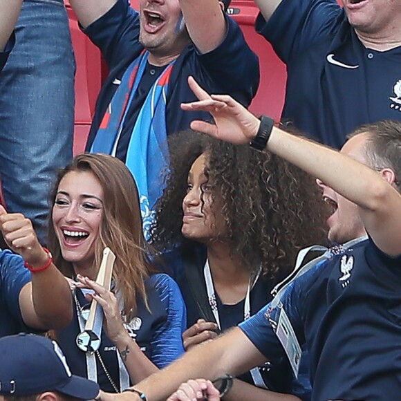 Rachel Legrain-Trapani, Miss France 2007 et Alicia Aylies, miss France 2017 - Célébrités dans les tribunes opposant la France à l'Argentine lors des 8ème de finale de la Coupe du monde à Kazan en Russie le 30 juin 2018 © Cyril Moreau/Bestimage  Celebrities in the stands between France and Argentina in the 8th finals of the World Cup in Kazan, Russia on June 30, 201830/06/2018 - Kazan