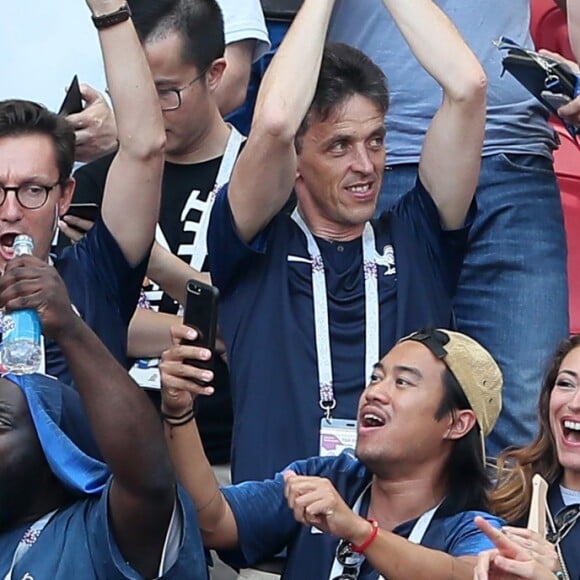 Black M (Alpha Diallo), Issa Doumbia, Rachel Legrain-Trapani, Miss France 2007 et Alicia Aylies, miss France 2017 - Célébrités dans les tribunes opposant la France à l'Argentine lors des 8ème de finale de la Coupe du monde à Kazan en Russie le 30 juin 2018 © Cyril Moreau/Bestimage  Celebrities in the stands between France and Argentina in the 8th finals of the World Cup in Kazan, Russia on June 30, 201830/06/2018 - Kazan