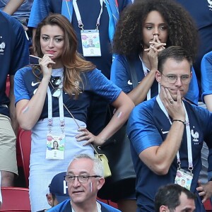 Rachel Legrain-Trapani, Miss France 2007 et Alicia Aylies, miss France 2017 - Célébrités dans les tribunes opposant la France à l'Argentine lors des 8ème de finale de la Coupe du monde à Kazan en Russie le 30 juin 2018 © Cyril Moreau/Bestimage  Celebrities in the stands between France and Argentina in the 8th finals of the World Cup in Kazan, Russia on June 30, 201830/06/2018 - Kazan