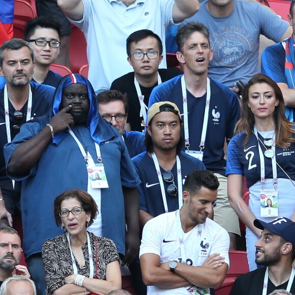 Black M (Alpha Diallo), Issa Doumbia, Rachel Legrain-Trapani, Miss France 2007 et Alicia Aylies, miss France 2017 - Célébrités dans les tribunes opposant la France à l'Argentine lors des 8ème de finale de la Coupe du monde à Kazan en Russie le 30 juin 2018 © Cyril Moreau/Bestimage  Celebrities in the stands between France and Argentina in the 8th finals of the World Cup in Kazan, Russia on June 30, 201830/06/2018 - Kazan