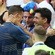 Lucas Hernandez et un ami à l'issue de France-Argentine en 8e de finale de la Coupe du monde à Kazan en Russie le 30 juin 2018 © Cyril Moreau/Bestimage