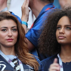 Rachel Legrain-Trapani, Miss France 2007 et Alicia Aylies, miss France 2017 - Célébrités dans les tribunes opposant la France à l'Argentine lors des 8ème de finale de la Coupe du monde à Kazan en Russie, le 30 juin 2018. © Cyril Moreau/Bestimage  Celebrities in the stands between France and Argentina in the 8th finals of the World Cup in Kazan, Russia, June 30, 2018.30/06/2018 - Moscou