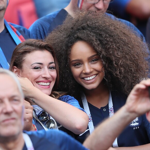 Rachel Legrain-Trapani, Miss France 2007 et Alicia Aylies, miss France 2017 - Célébrités dans les tribunes opposant la France à l'Argentine lors des 8ème de finale de la Coupe du monde à Kazan en Russie, le 30 juin 2018. © Cyril Moreau/Bestimage  Celebrities in the stands between France and Argentina in the 8th finals of the World Cup in Kazan, Russia, June 30, 2018.30/06/2018 - Moscou