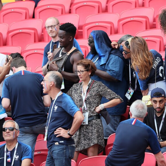 Black M (Alpha Diallo), Issa Doumbia, Rachel Legrain-Trapani, Miss France 2007 et Alicia Aylies, miss France 2017 - Célébrités dans les tribunes opposant la France à l'Argentine lors des 8ème de finale de la Coupe du monde à Kazan en Russie le 30 juin 2018 © Cyril Moreau/Bestimage  Celebrities in the stands between France and Argentina in the 8th finals of the World Cup in Kazan, Russia on June 30, 201830/06/2018 - Kazan