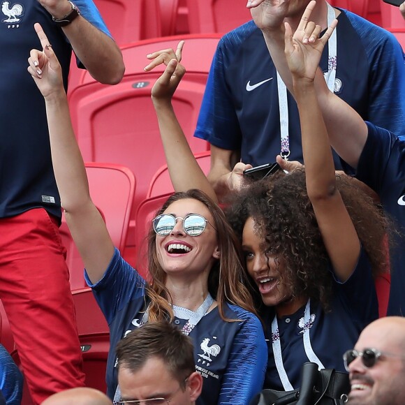 Rachel Legrain-Trapani, Miss France 2007 et Alicia Aylies, miss France 2017 - Célébrités dans les tribunes opposant la France à l'Argentine lors des 8ème de finale de la Coupe du monde à Kazan en Russie le 30 juin 2018 © Cyril Moreau/Bestimage  Celebrities in the stands between France and Argentina in the 8th finals of the World Cup in Kazan, Russia on June 30, 201830/06/2018 - Kazan