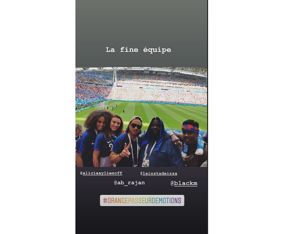 Rachel Legrain-Trapani à Kazan en Russie pour le huitième de finale de Coupe du monde entre l'équipe de France, au sein de laquelle joue son compagnon Benjamin Pavard, et l'Argentine, dans sa story Instagram.