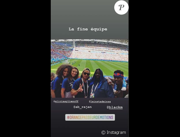 Rachel Legrain-Trapani à Kazan en Russie pour le huitième de finale de Coupe du monde entre l'équipe de France, au sein de laquelle joue son compagnon Benjamin Pavard, et l'Argentine, dans sa story Instagram.