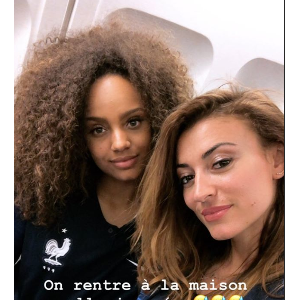 Rachel Legrain-Trapani à Kazan en Russie pour le huitième de finale de Coupe du monde entre l'équipe de France, au sein de laquelle joue son compagnon Benjamin Pavard, et l'Argentine, dans sa story Instagram.