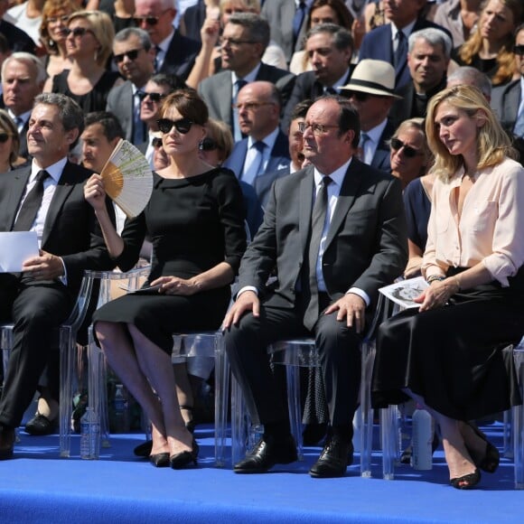 Brigitte Macron, François de Rugy, Nicolas Sarkozy et sa femme Carla Bruni-Sarkozy, Francois Hollande et sa compagne Julie Gayet - Cérémonie d'entrée de Simone Veil et de son époux Antoine Veil au Pantheon à Paris le 1er juillet 2018 © Hamilton / Pool / Bestimage