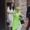 Meghan Markle, duchesse de Sussex, effectue son premier déplacement officiel avec la reine Elisabeth II d'Angleterre, lors de leur visite à Chester. Le 14 juin 2018.
