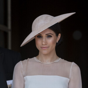 Meghan Markle, duchesse de Sussex lors de la garden party pour les 70 ans du prince Charles au palais de Buckingham à Londres. Le 22 mai 2018.