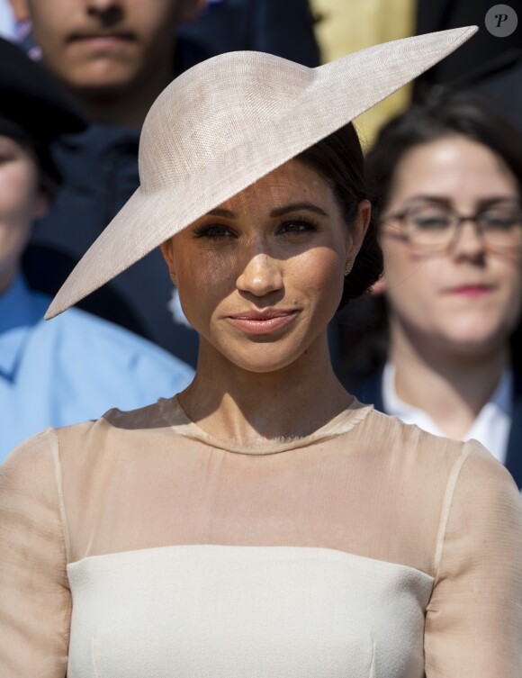 Meghan Markle, duchesse de Sussex lors de la garden party pour les 70 ans du prince Charles au palais de Buckingham à Londres. Le 22 mai 2018.