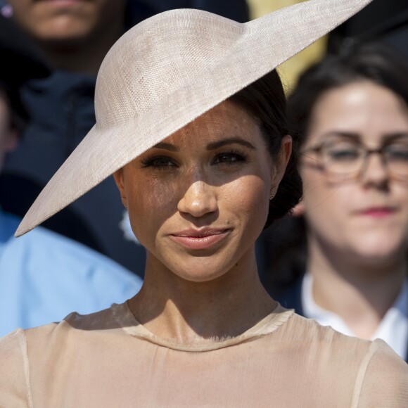 Meghan Markle, duchesse de Sussex lors de la garden party pour les 70 ans du prince Charles au palais de Buckingham à Londres. Le 22 mai 2018.