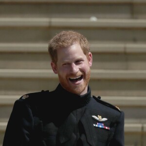 Le prince Harry, duc de Sussex, et Meghan Markle, duchesse de Sussex, à la sortie de chapelle St. George au château de Windsor - Sortie après la cérémonie de mariage du prince Harry et de Meghan Markle en la chapelle Saint-George au château de Windsor, Royaume Uni, le 19 mai 2018.