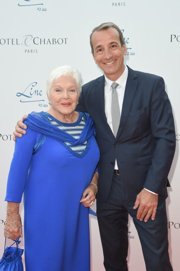 Line Renaud et Franck Jeantet (PDG Potel et Chabot) - Soirée du 90ème anniversaire de Line Renaud sur le Bateau Potel et Chabot "Pavillon Seine" à Paris le 2 juillet 2018. © Coadic Guirec/Bestimage02/07/2018 - Paris