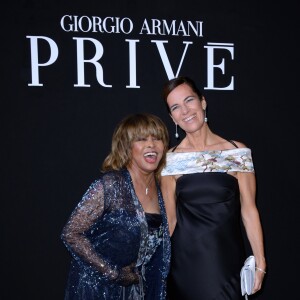 Tina Turner et Roberta Armani - Défilé Giorgio Armani Privé, collection Haute Couture automne-hiver 2018/19 à Paris, le 3 juillet 2018.