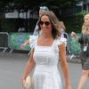 Pippa Middleton (enceinte) à son arrivée au tournoi de tennis de Wimbledon à Londres. Le 5 juillet 2018
