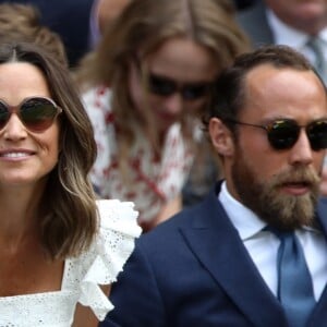 Pippa Middleton et son frère James ont assisté au tournoi de tennis de Wimbledon, à Londres, le 5 juillet 2018