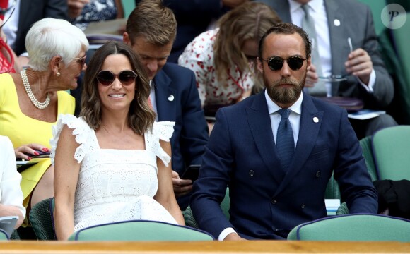 Pippa Middleton et son frère James ont assisté au tournoi de tennis de Wimbledon, à Londres, le 5 juillet 2018