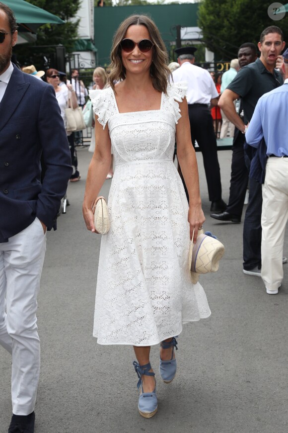 Pippa Middleton et son frère James ont assisté au tournoi de tennis de Wimbledon, à Londres, le 5 juillet 2018