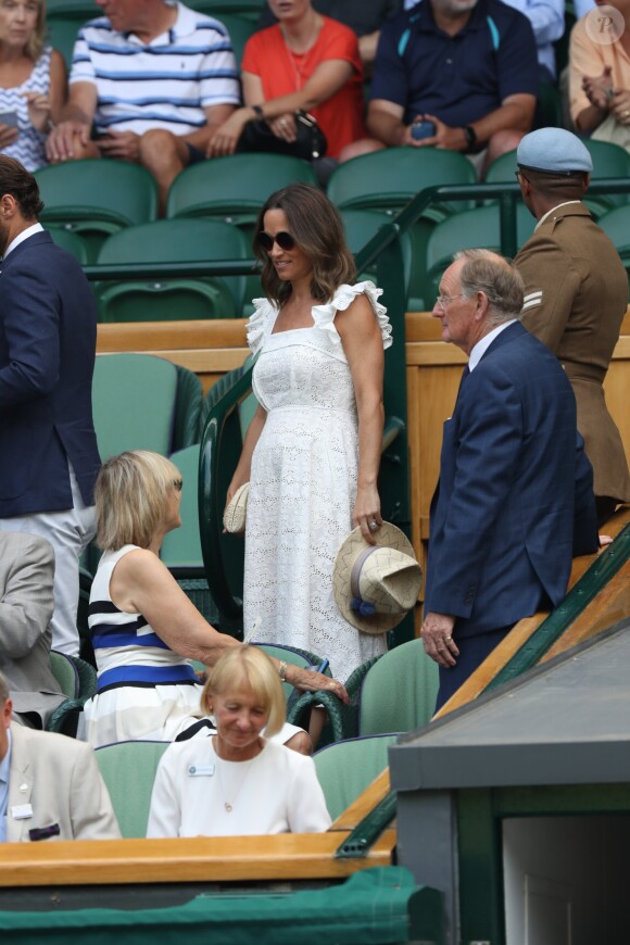 Pippa Middleton et son frère James ont assisté au tournoi de tennis de Wimbledon, à Londres, le 5 juillet 2018