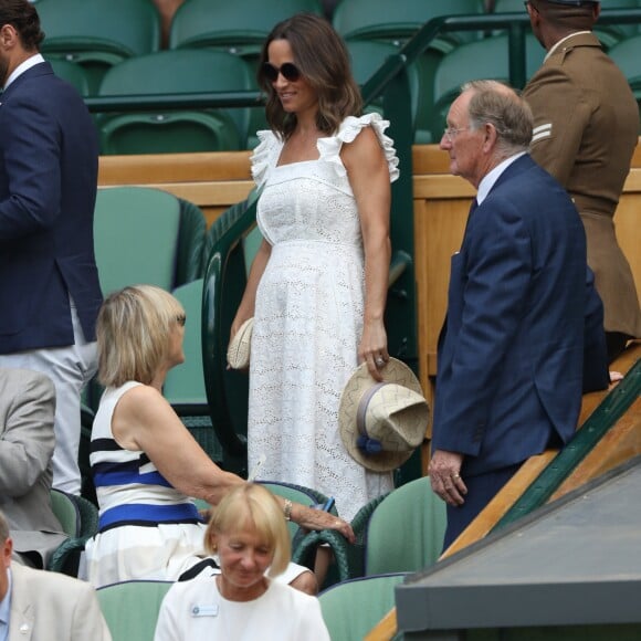 Pippa Middleton et son frère James ont assisté au tournoi de tennis de Wimbledon, à Londres, le 5 juillet 2018