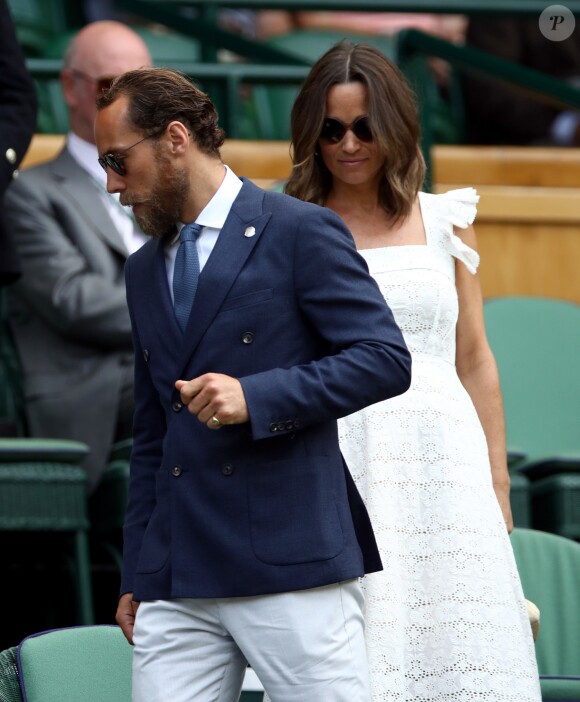 Pippa Middleton et son frère James ont assisté au tournoi de tennis de Wimbledon, à Londres, le 5 juillet 2018