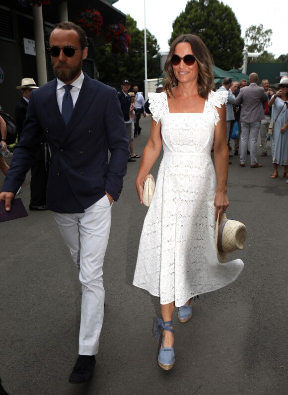 Pippa Middleton et son frère James ont assisté au tournoi de tennis de Wimbledon, à Londres, le 5 juillet 2018