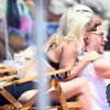 Exclusif - Lady Gaga et son compagnon Christian Carino en vacances sous le soleil des Hamptons, le 1er juillet 2018.