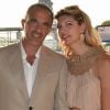 Exclusif - Nikos Aliagas et sa femme Tina Grigoriou - People lors du Longines Paris Eiffel Jumping au Champ de Mars à Paris le 7 juillet 2018. © Perusseau/Veeren/Bestimage