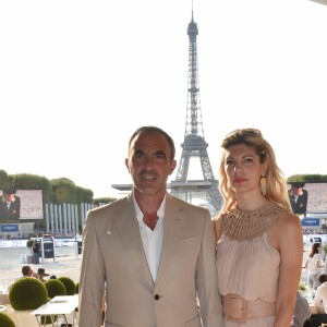 Exclusif - Nikos Aliagas et sa très jolie femme Tina Grigoriou - People lors du Longines Paris Eiffel Jumping au Champ de Mars à Paris le 7 juillet 2018. © Perusseau/Veeren/Bestimage !! No web No blog !! For Germany call for price Exclusive - Longines Paris Eiffel Jumping in Paris, France, on July 7th 201807/07/2018 - Paris