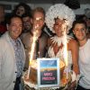 Exclusif - Jean-Luc Romero-Michel, David Alexis, Jimmy Bourcereau et Stella Rocha lors de la soirée pour la dernière de la comédie musicale Priscilla, folle du désert au Banana Café à Paris, France, le 7 juillet 2018. © Philippe Baldini / Bestimage