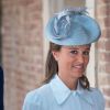 Pippa Middleton, enceinte, au baptême du prince Louis de Cambridge, troisième enfant du prince William et de la duchesse Catherine, le 9 juillet 2018 en la chapelle royale du palais St James à Londres.