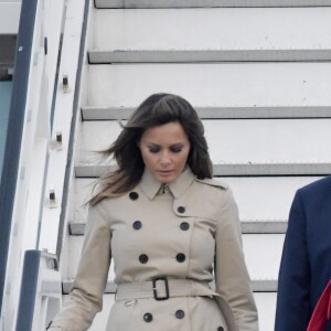 Le président des Etats-Unis Donald Trump et sa femme Melania à leur arrivée à la base aérienne de Melsbroek en vue du sommet de l'OTAN. Le 10 juillet 2018