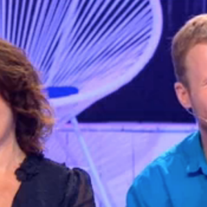 Vincent et Anne Roumanoff lors du "Combat des Maîtres" sur prime-time sur TF1.