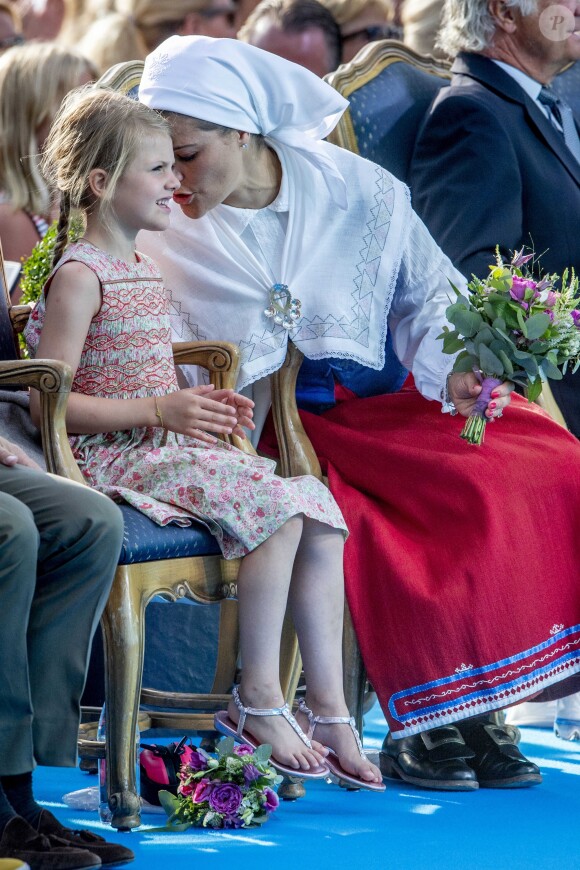 La famille royale de Suède lors de la célébration du 41e anniversaire de la princesse héritière Victoria de Suède le 14 juillet 2018 à Borgholm.