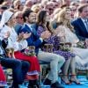 La famille royale de Suède lors de la célébration du 41e anniversaire de la princesse héritière Victoria de Suède le 14 juillet 2018 à Borgholm.