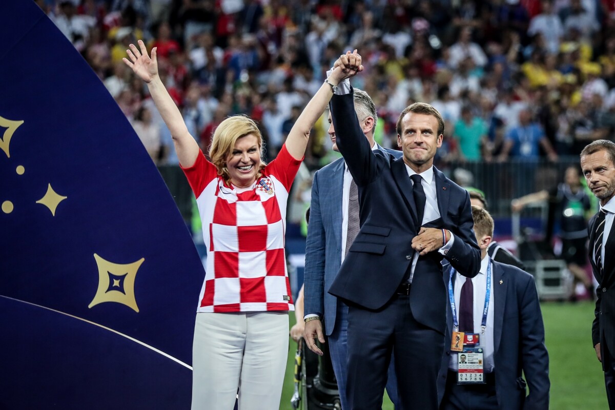 Photo : Emmanuel Macron et la présidente de Croatie Kolinda Grabar ...