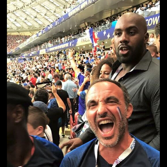 Nikos Aliagas au stade de Moscou lors de la Coupe du monde 2018 - 15 juillet 2018